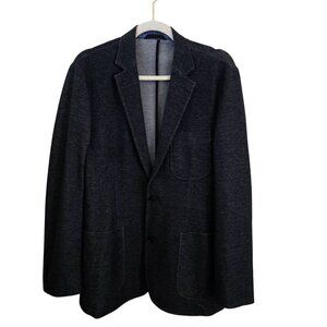 James Campbell Denim Blue Knit Double Vent 2 Button Blazer Sport Coat Size S